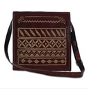 Handstitched Leather Bag with Thread Work