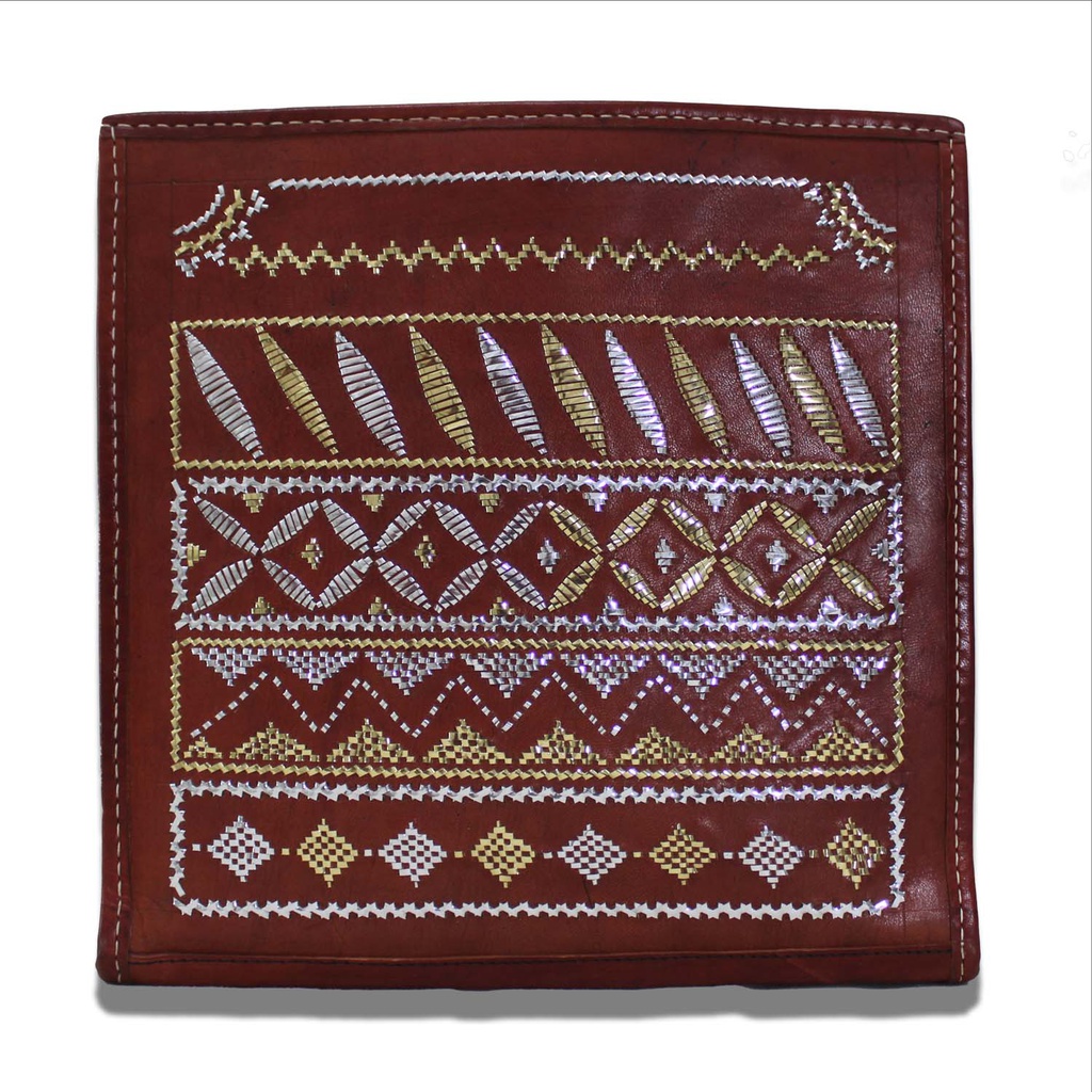 Handstitched Leather Bag with Thread Work