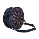 Handstitched Leather Bag with Thread Work