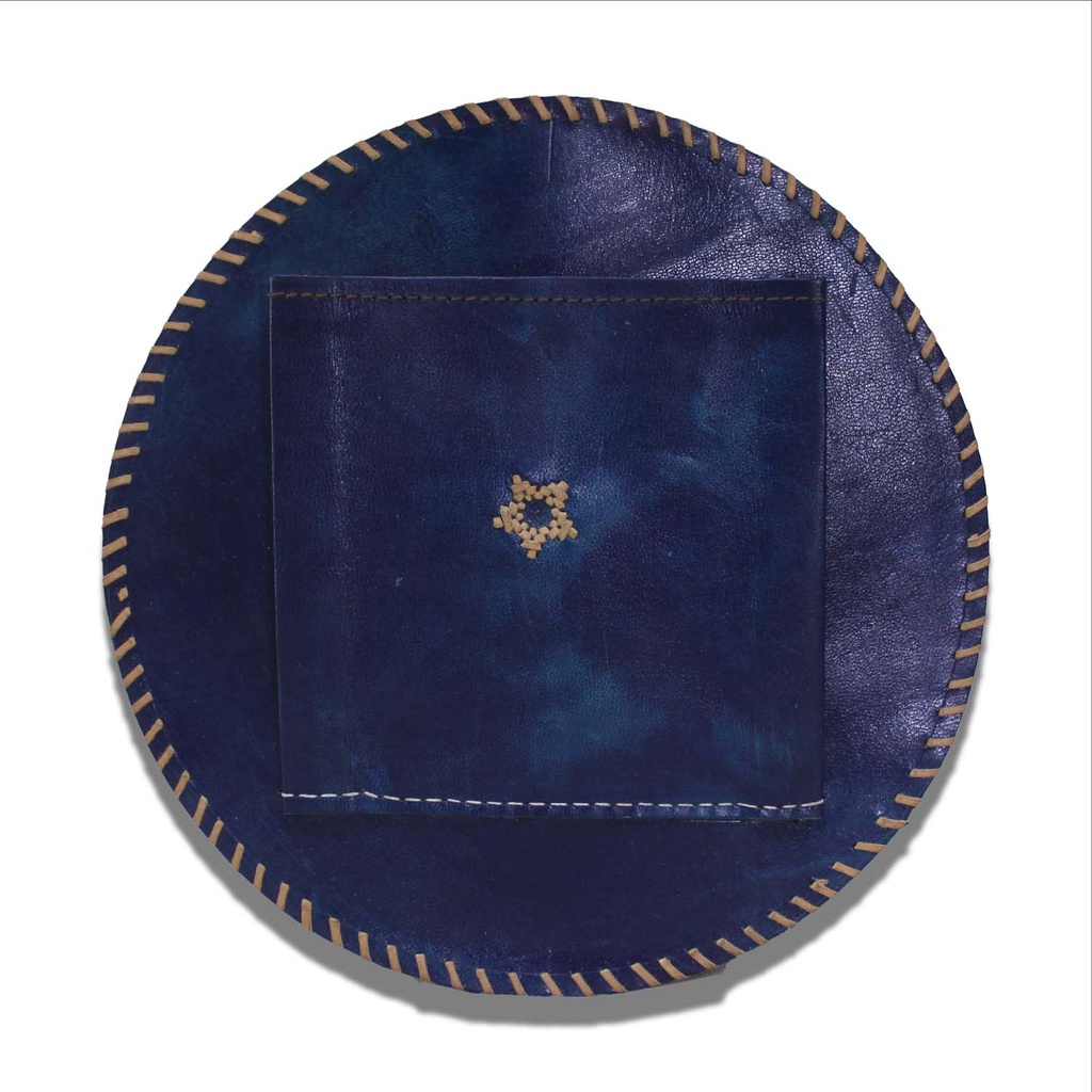 Handstitched Leather Bag with Thread Work