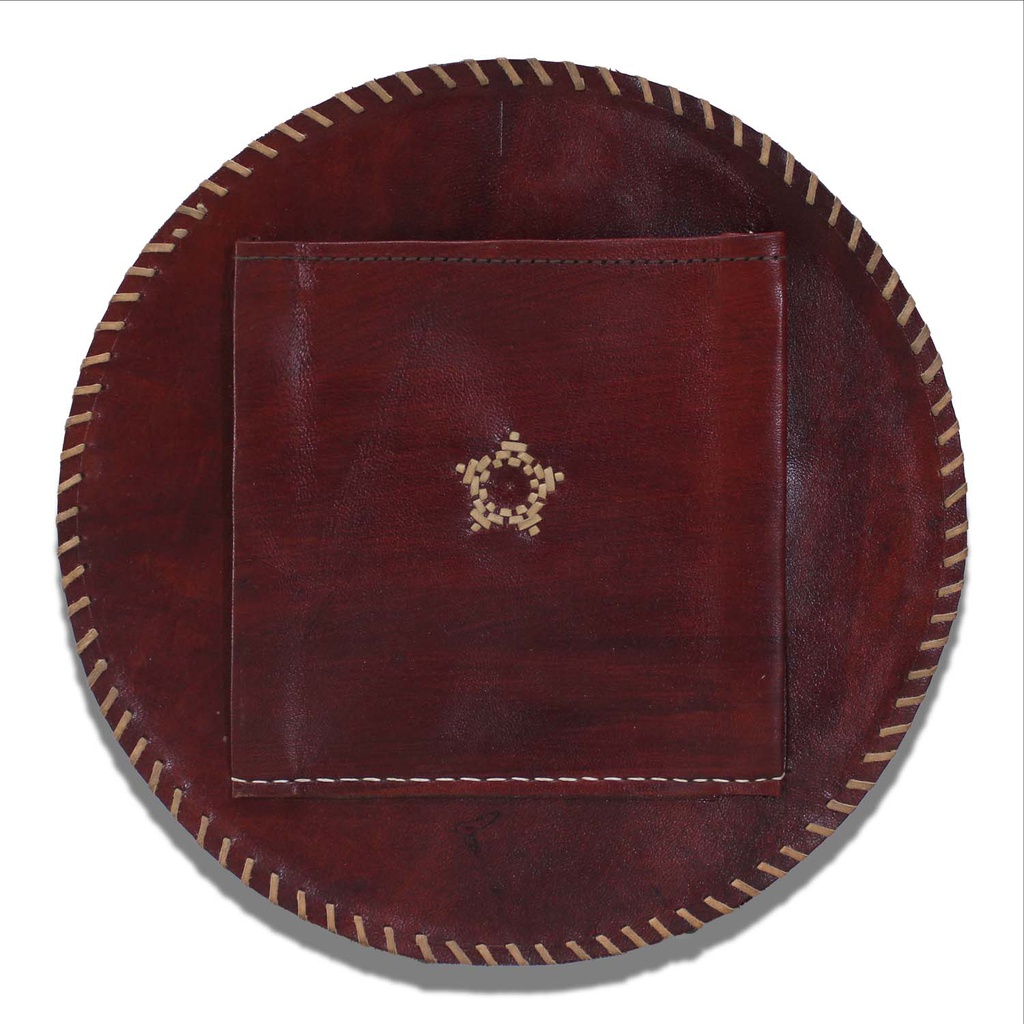 Handstitched Leather Bag with Thread Work