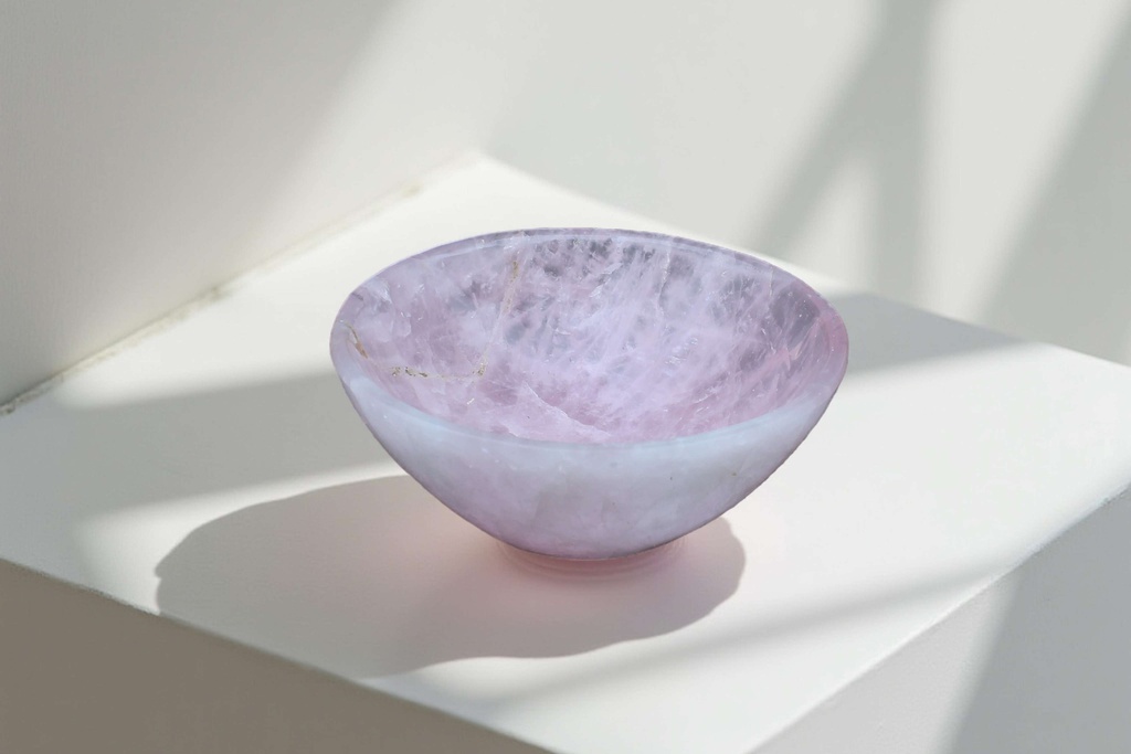 Handcrafted Natural Rose Quartz Crystal Bowl