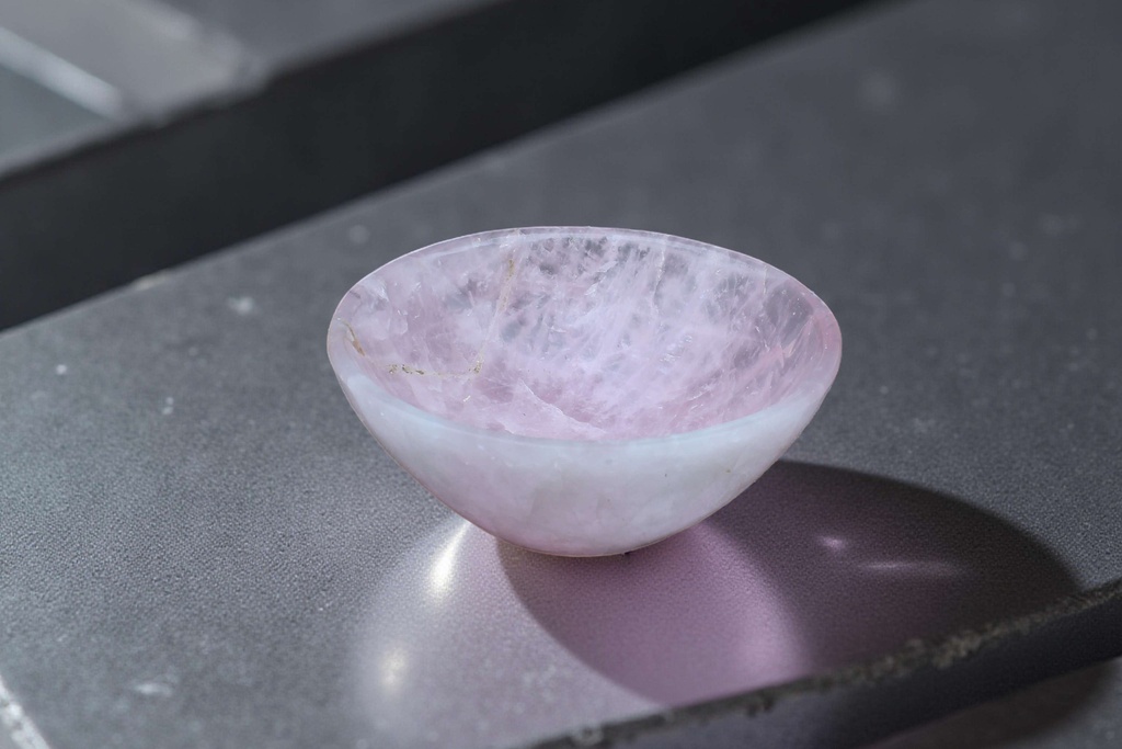 Handcrafted Natural Rose Quartz Crystal Bowl