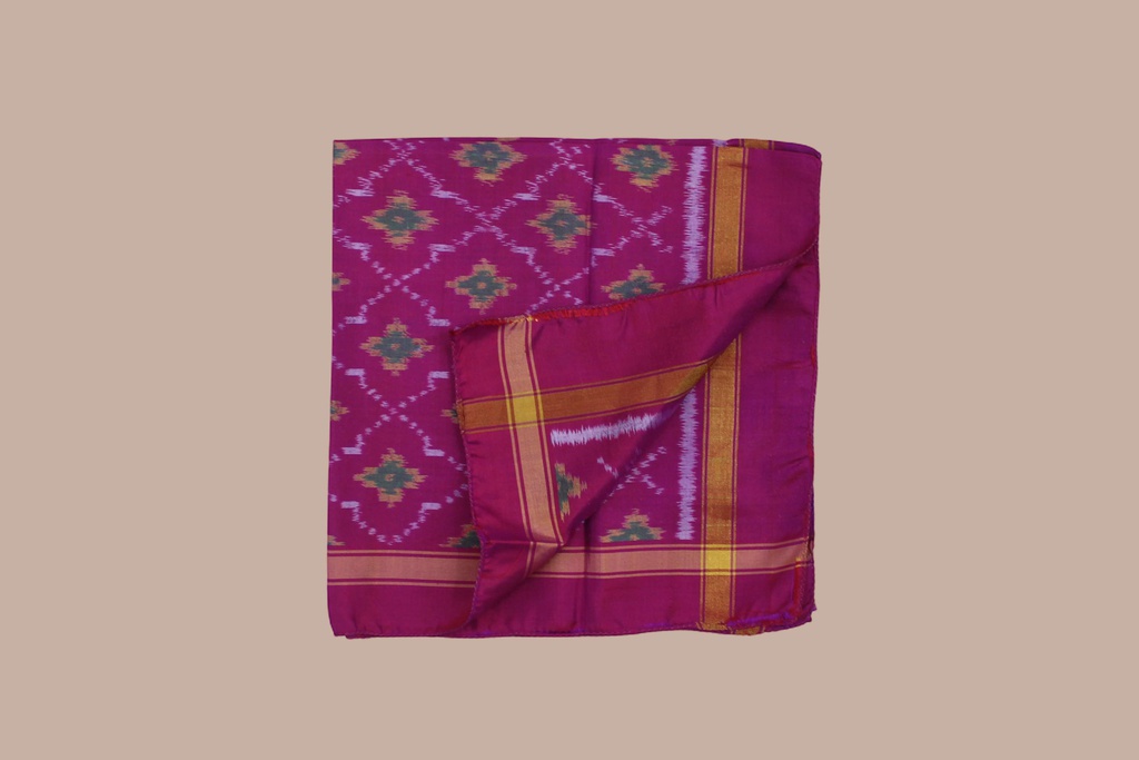 Handloom Single Ikat Patola Pocket Square