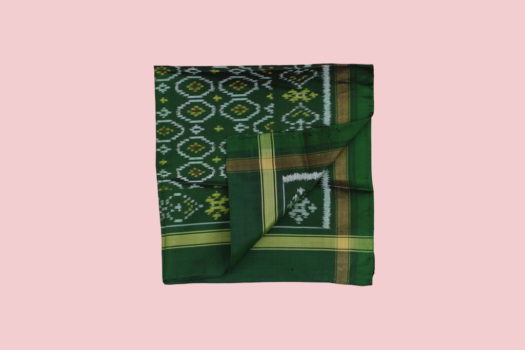 Handloom Single Ikat Patola Pocket Square