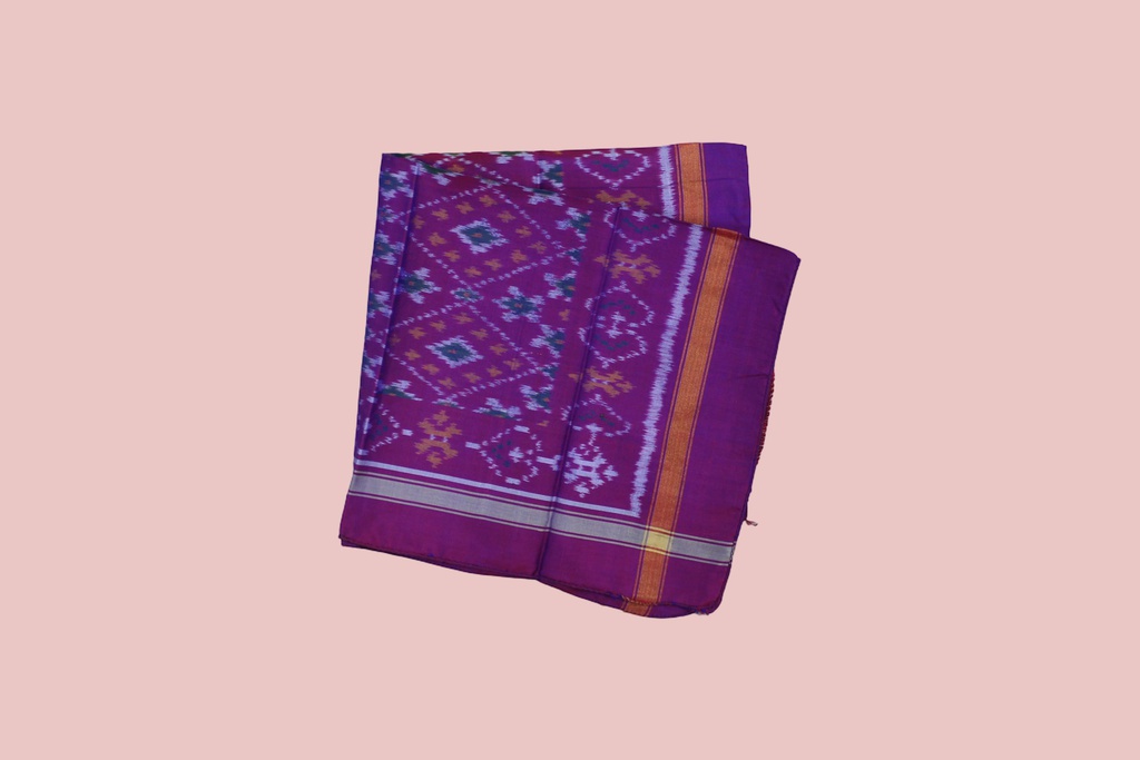 Handloom Single Ikat Patola Pocket Square