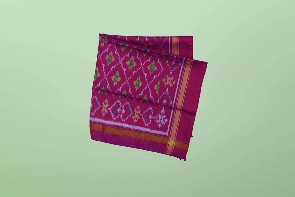 Handloom Single Ikat Patola Pocket Square