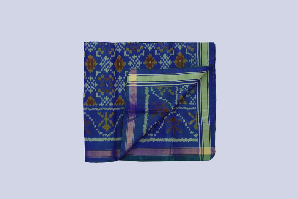 Handloom Single Ikat Patola Pocket Square
