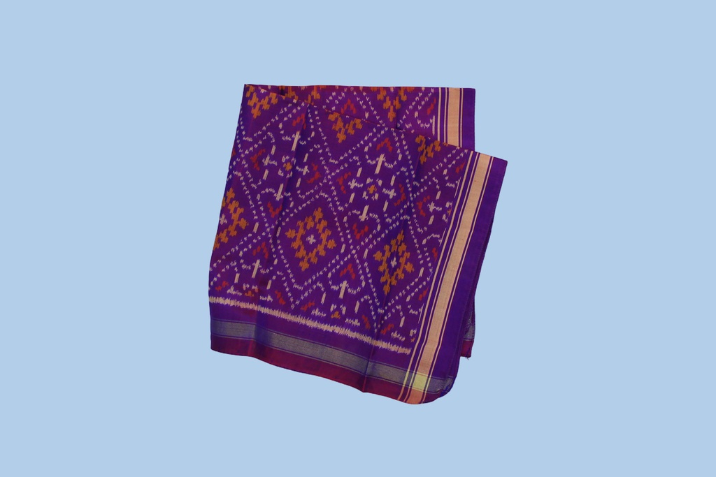 Handloom Single Ikat Patola Pocket Square
