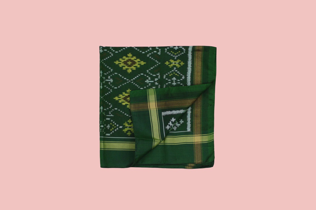 Handloom Single Ikat Patola Pocket Square
