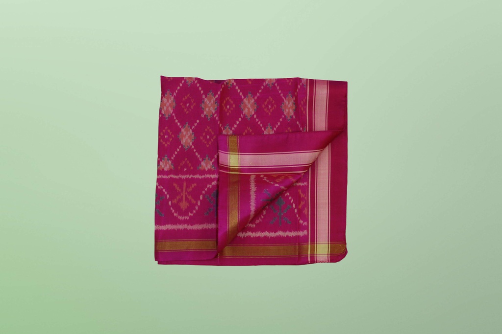Handloom Single Ikat Patola Pocket Square