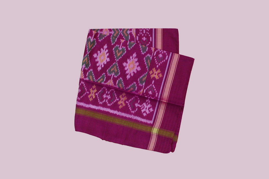 Handloom Single Ikat Patola Pocket Square