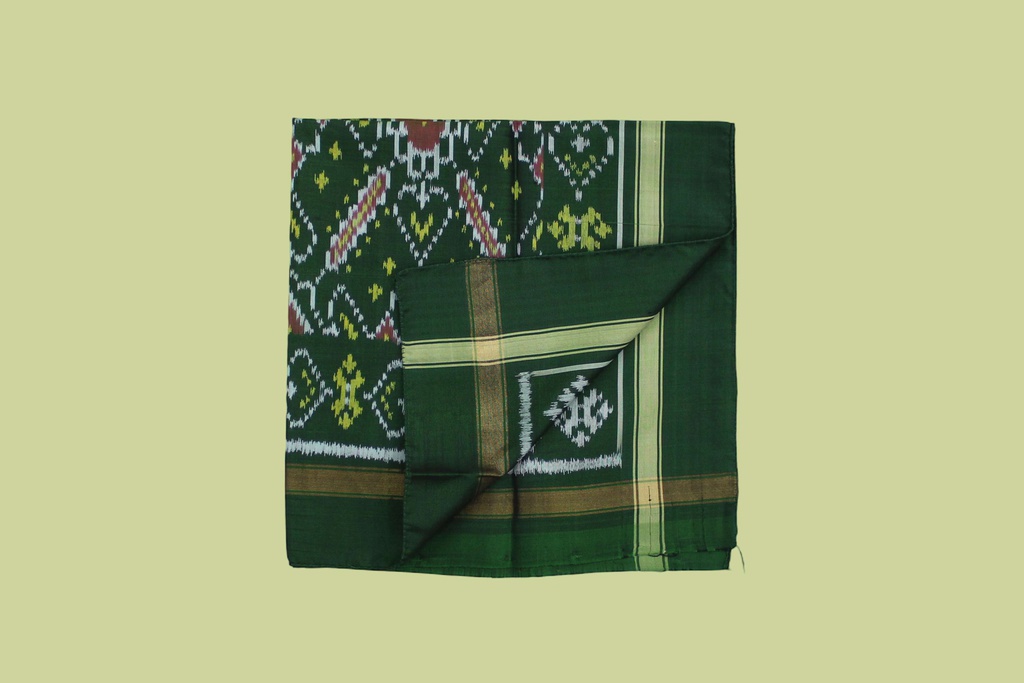 Handloom Single Ikat Patola Pocket Square