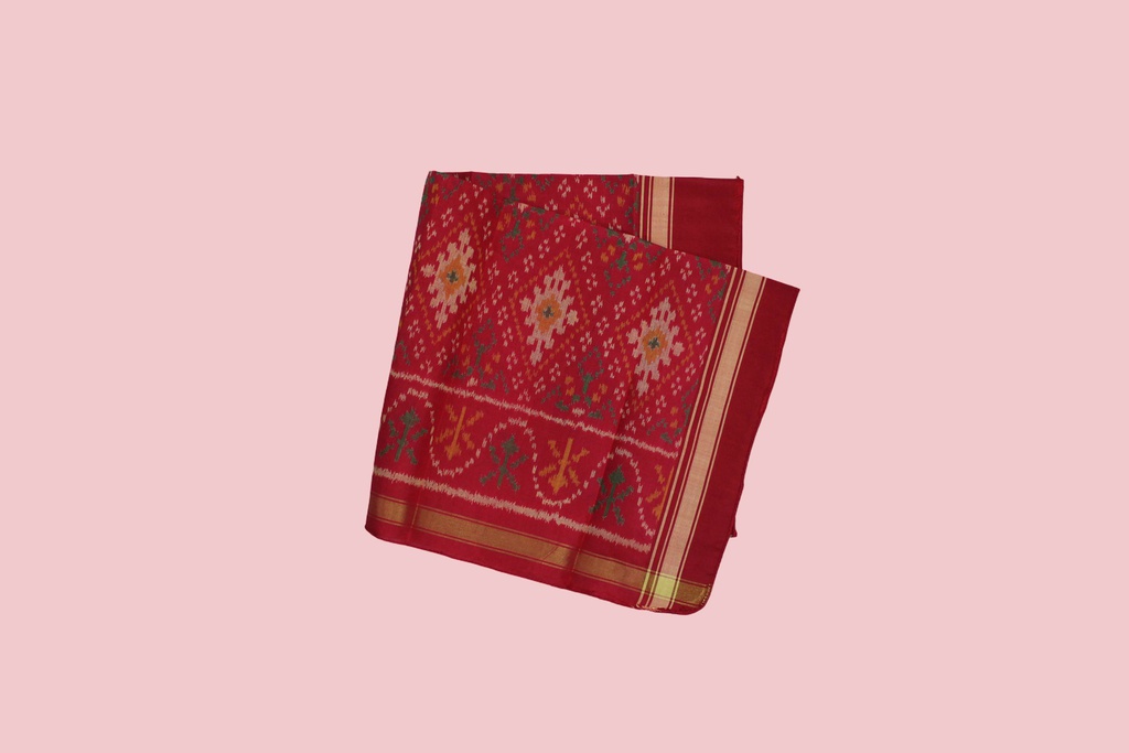 Handloom Single Ikat Patola Pocket Square