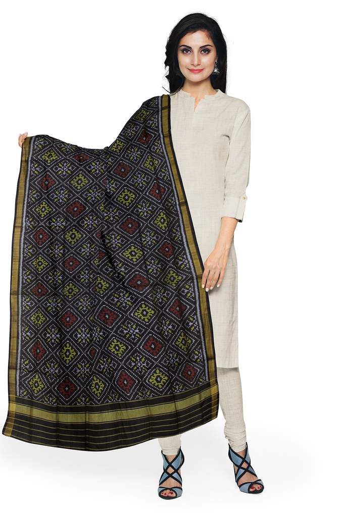 Handloom Single Ikat Patola Silk Dupatta