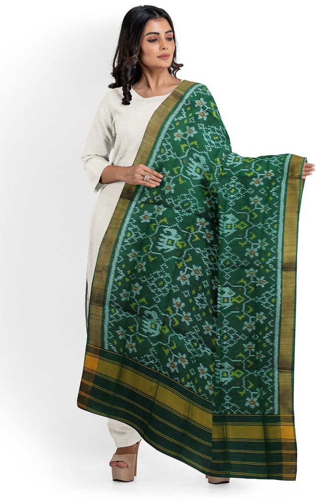 Handloom Single Ikat Patola Silk Dupatta