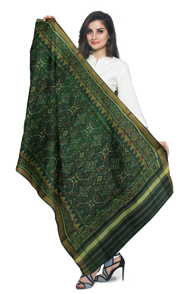 Handloom Single Ikat Patola Silk Dupatta