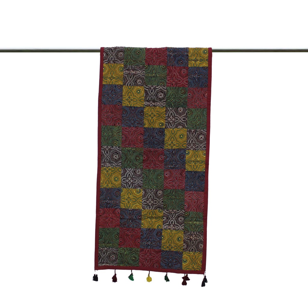 Ajrakh Hand Block Print Patchwork Cotton Stole