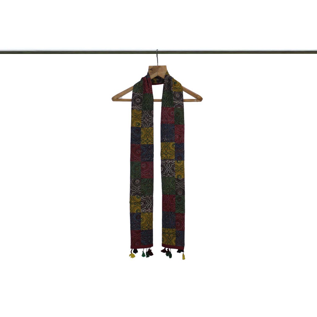 Ajrakh Hand Block Print Patchwork Cotton Stole