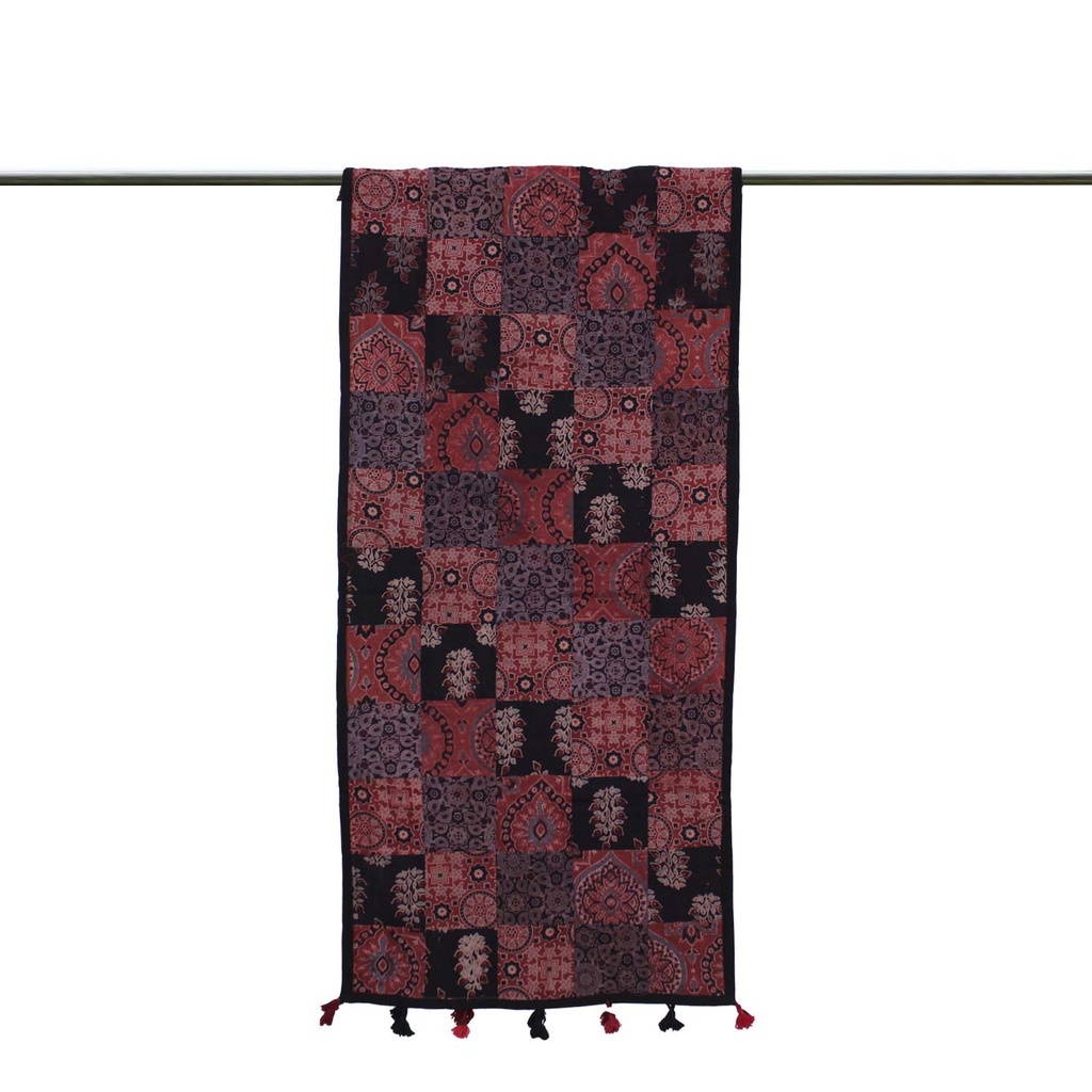 Ajrakh Hand Block Print Patchwork Cotton Stole
