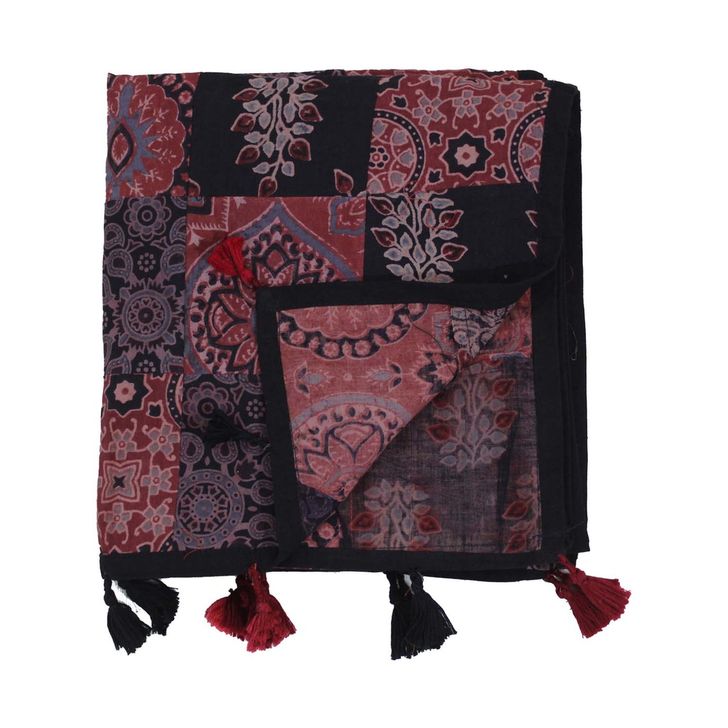 Ajrakh Hand Block Print Patchwork Cotton Stole