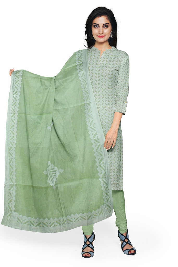 Handcrafted Cotton Applique Work Dress Material / Salwar Suit