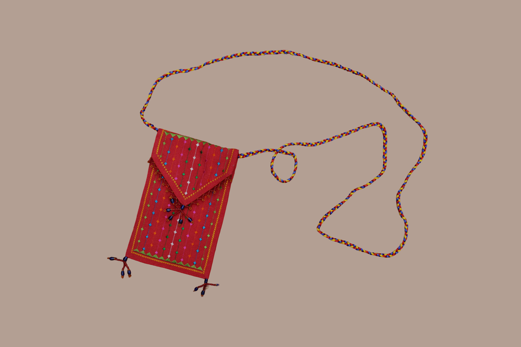 Handcrafted Soof Embroidery Mobile Sling Bag
