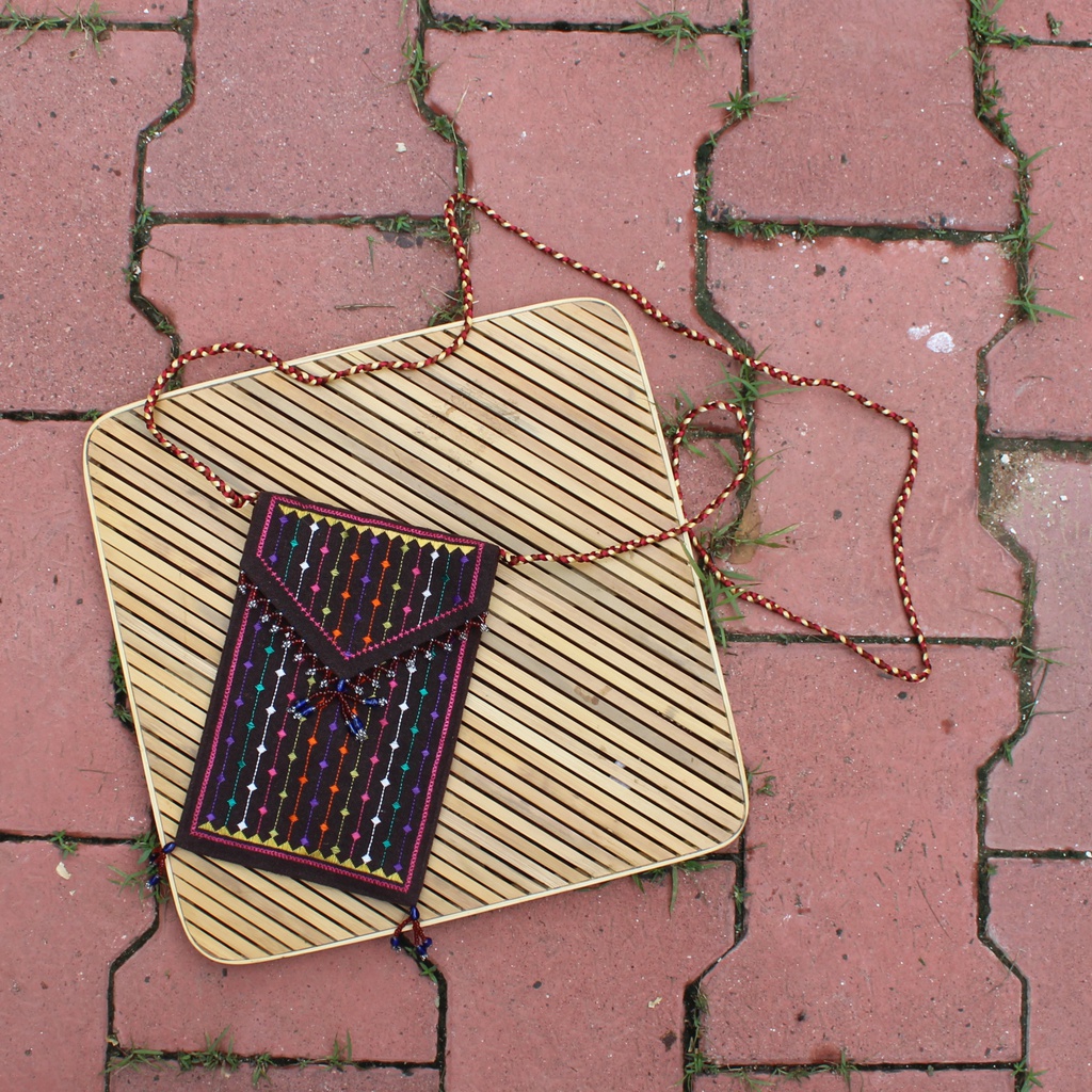 Handcrafted Soof Embroidery Mobile Sling Bag