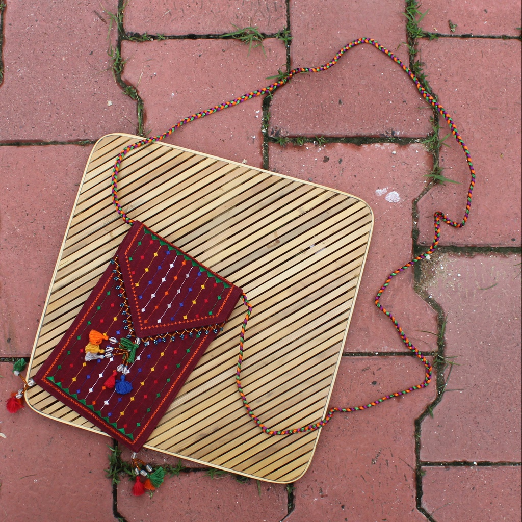 Handcrafted Soof Embroidery Mobile Sling Bag