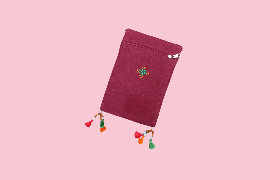 Handcrafted Soof Embroidery Mobile Sling Bag
