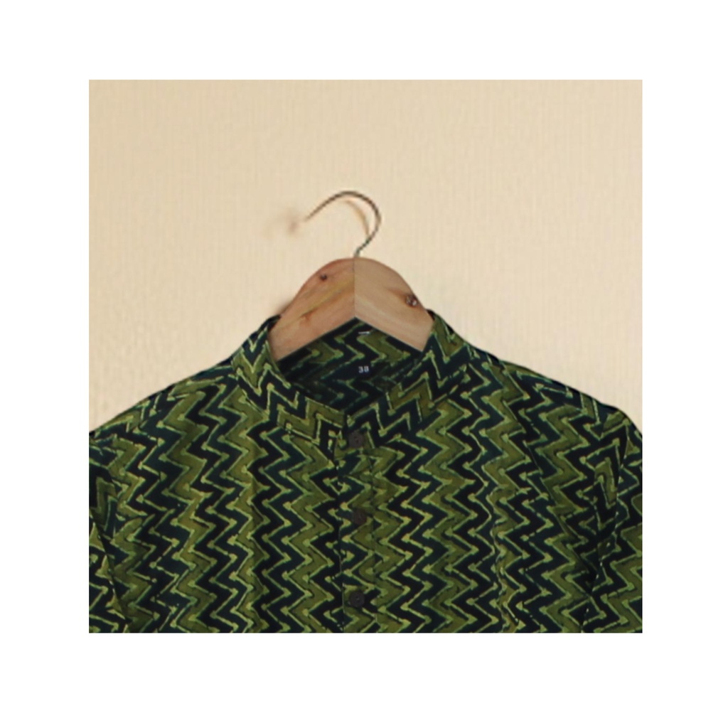 Men Hand Block Print Cotton Kurta