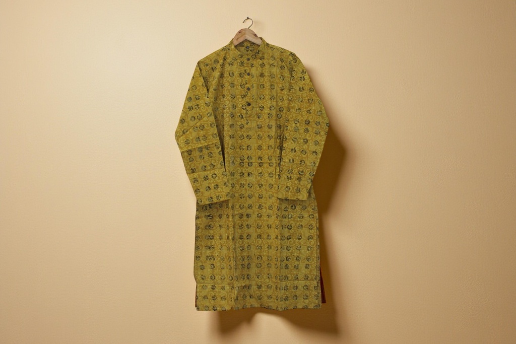 Men Hand Block Print Cotton Kurta