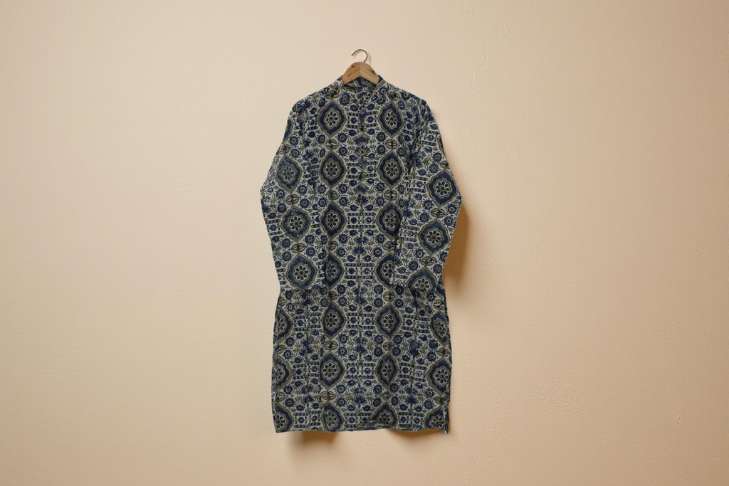 Men Hand Block Print Cotton Kurta