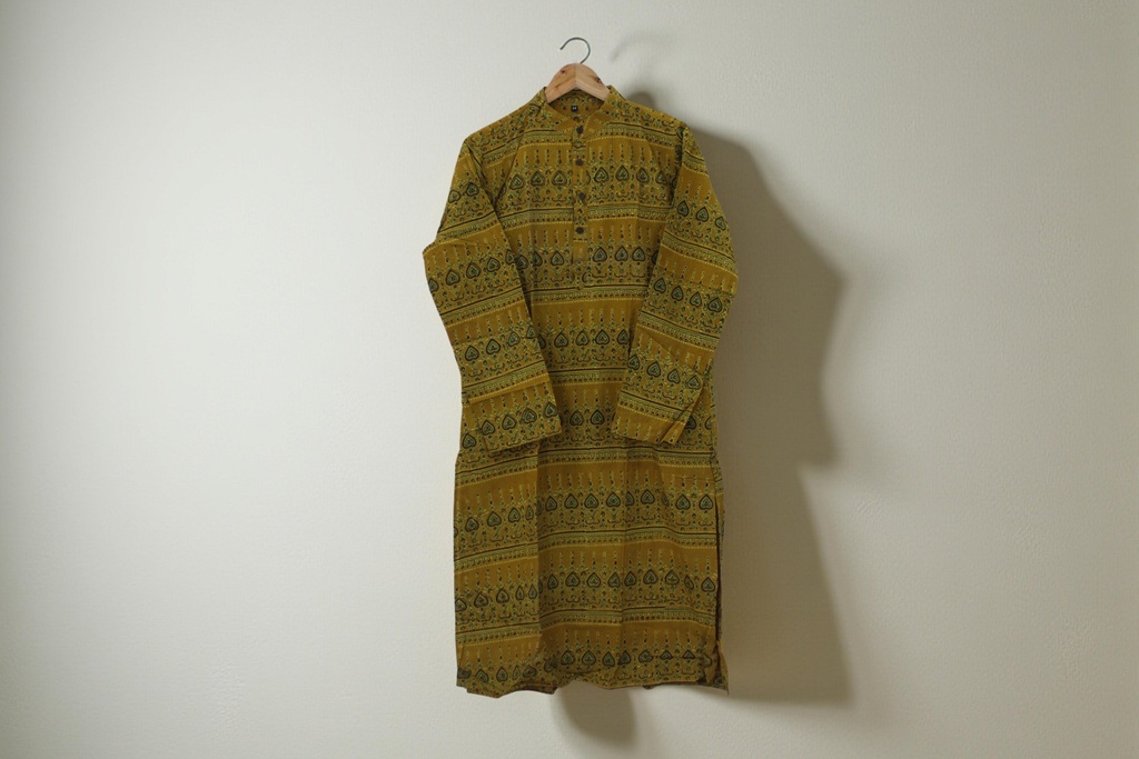 Men Hand Block Print Cotton Kurta