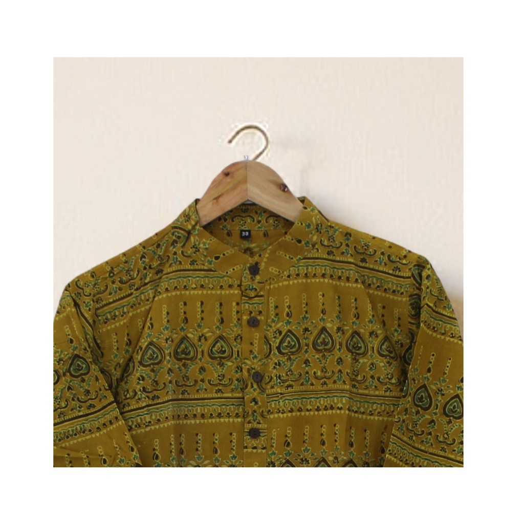 Men Hand Block Print Cotton Kurta