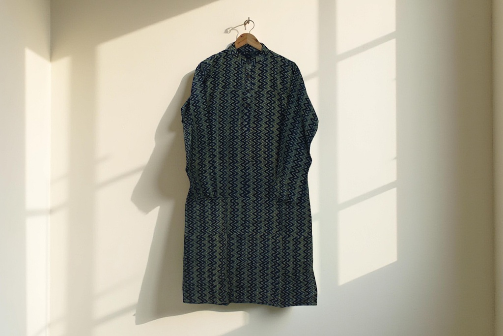 Men Hand Block Print Cotton Kurta