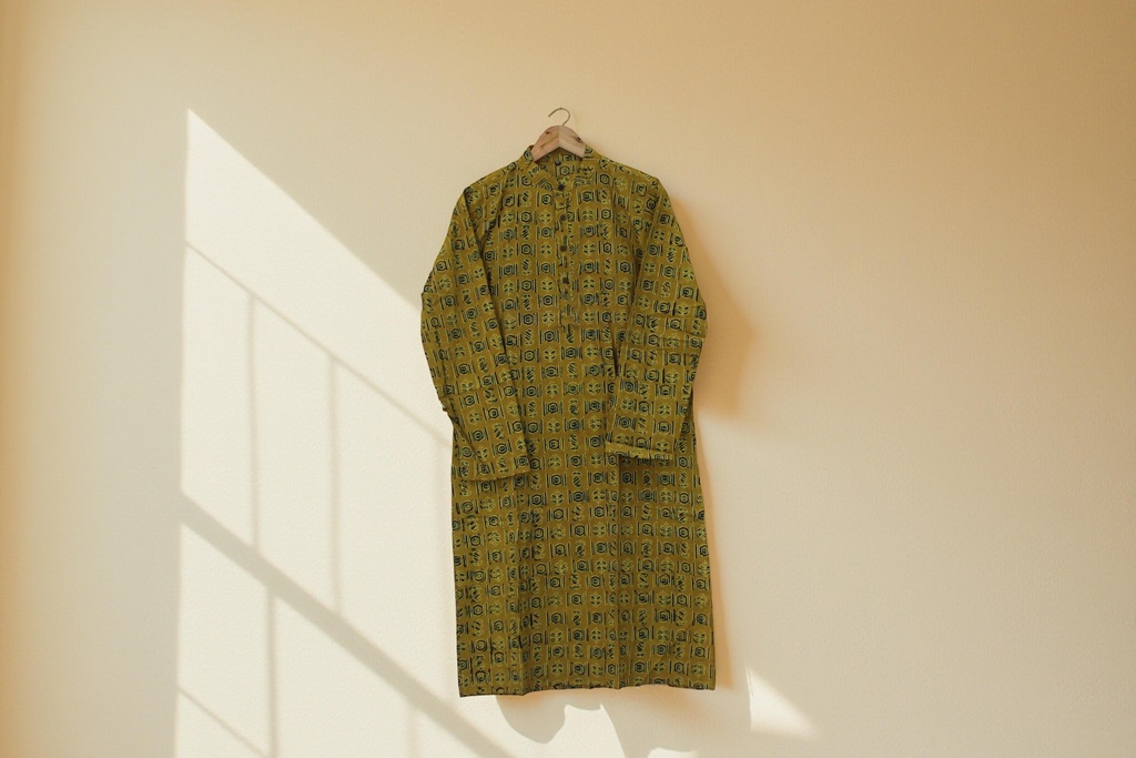 Men Hand Block Print Cotton Kurta