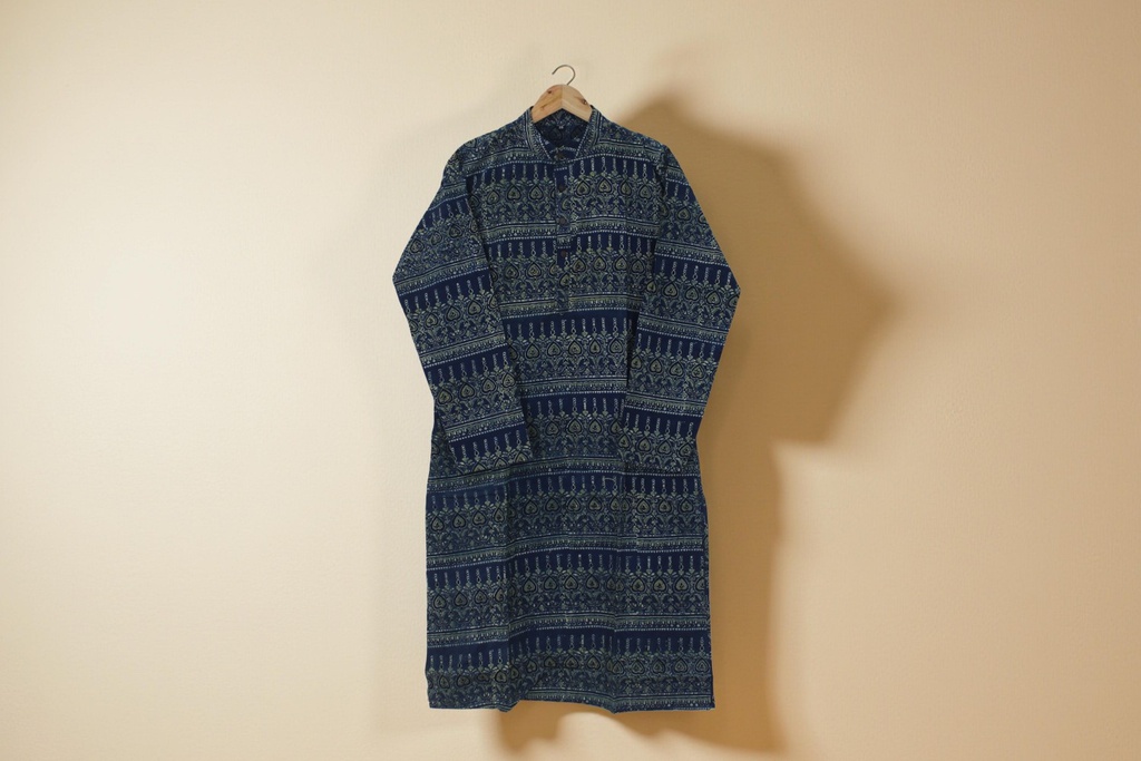 Men Hand Block Print Cotton Kurta