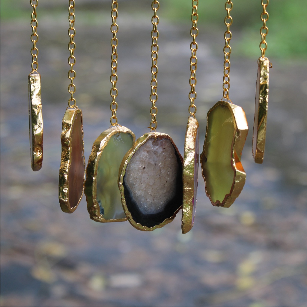 Handcrafted Tree of Life Agate Slice Wind Chime