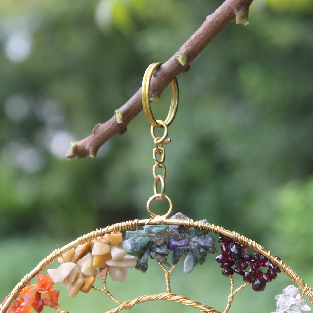 Handcrafted Tree of Life Agate Slice Wind Chime