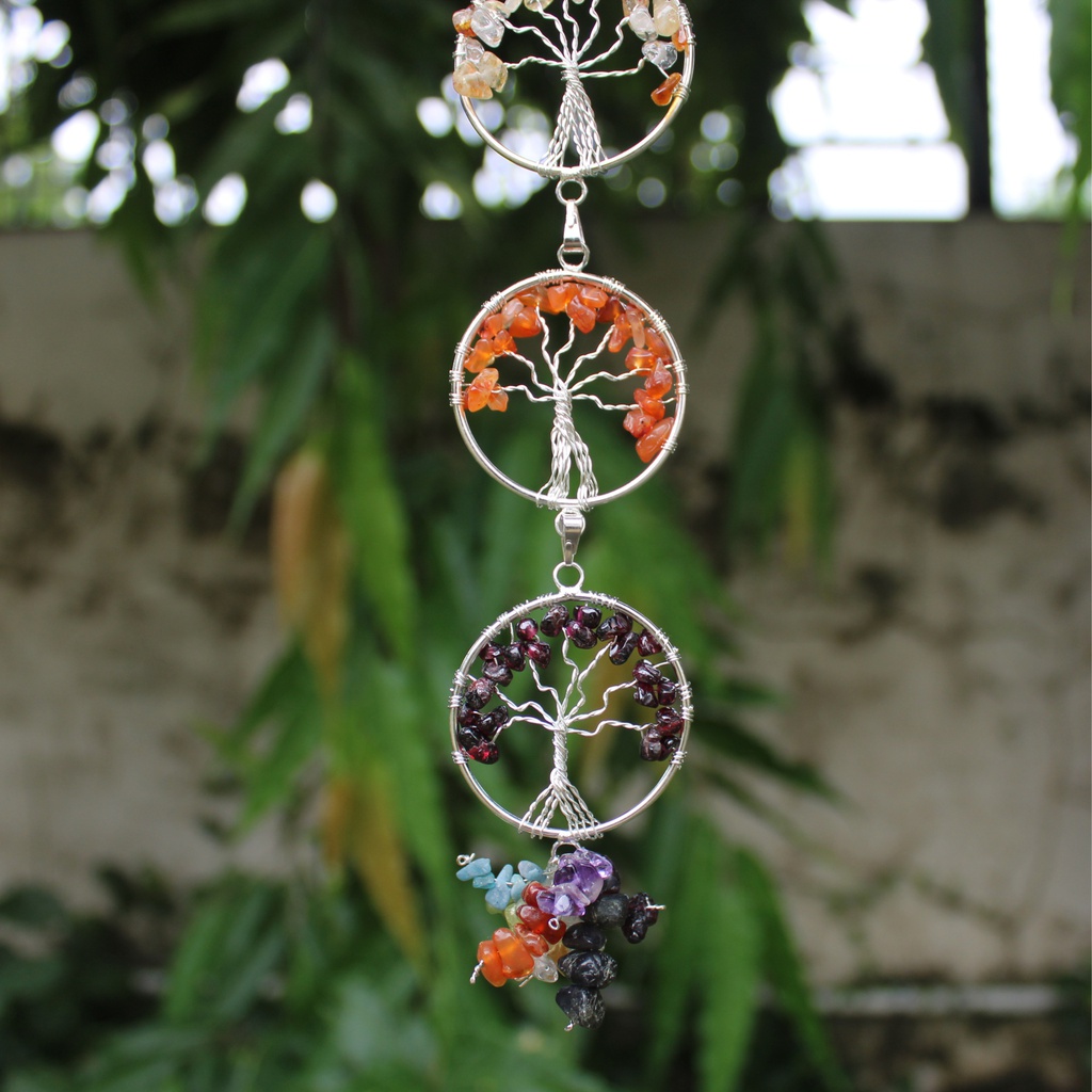 Handcrafted Tree of Life Agate Slice Wind Chime