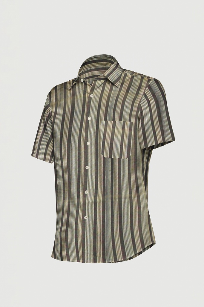Men’s Short-Sleeve Striped Casual Shirt