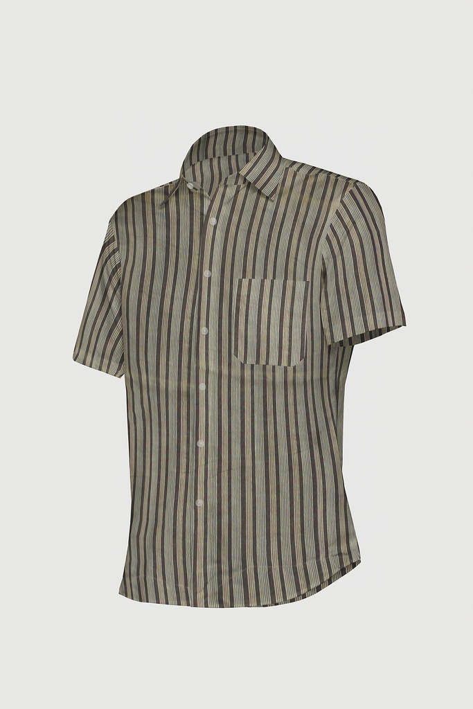 Men’s Short-Sleeve Striped Casual Shirt