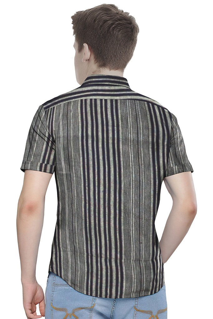 Men’s Short-Sleeve Striped Casual Shirt