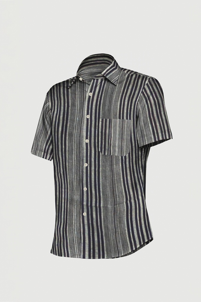 Men’s Short-Sleeve Striped Casual Shirt