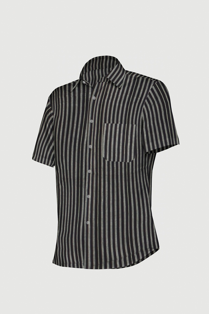 Men’s Short-Sleeve Striped Casual Shirt