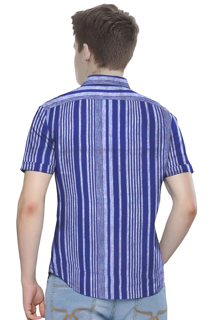 Men’s Short-Sleeve Striped Casual Shirt
