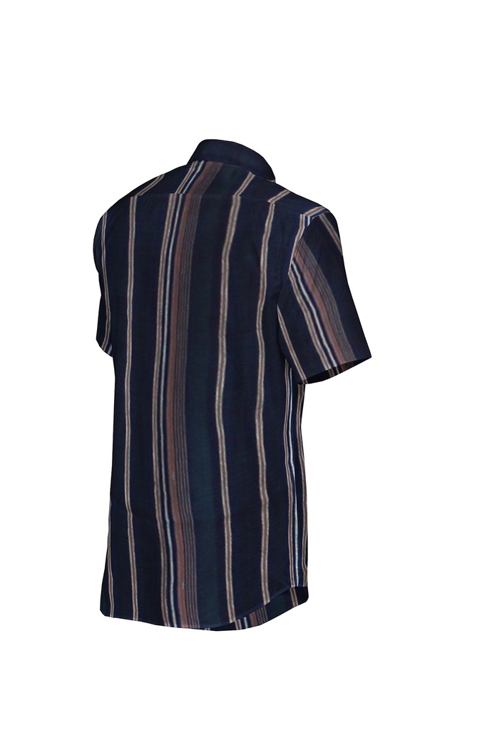 Men’s Short-Sleeve Striped Casual Shirt