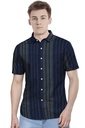 Men’s Short-Sleeve Striped Casual Shirt