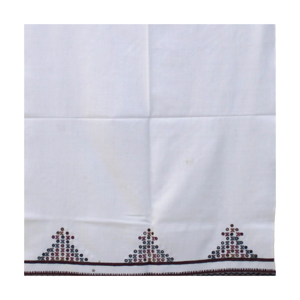 Burnt Orange Embroidered Handwoven Stole With Mirror Work